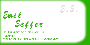 emil seffer business card